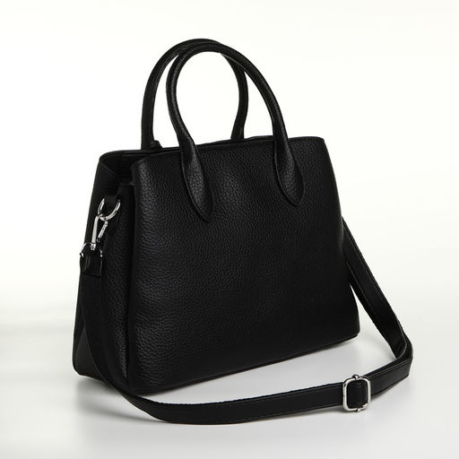 Сумка женская тоут TEXTURA на молнии, 29×11×23 см, однотонная, чёрная