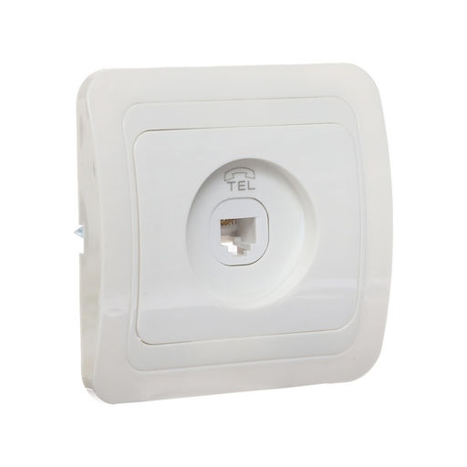 Розетка телефонная Luazon Lighting «Орион», скрытая, IP20, одноместная, белая
