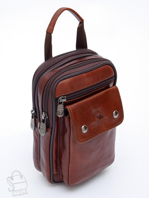 Сумка мужская кожаная 3131 brown Fuzhiniao