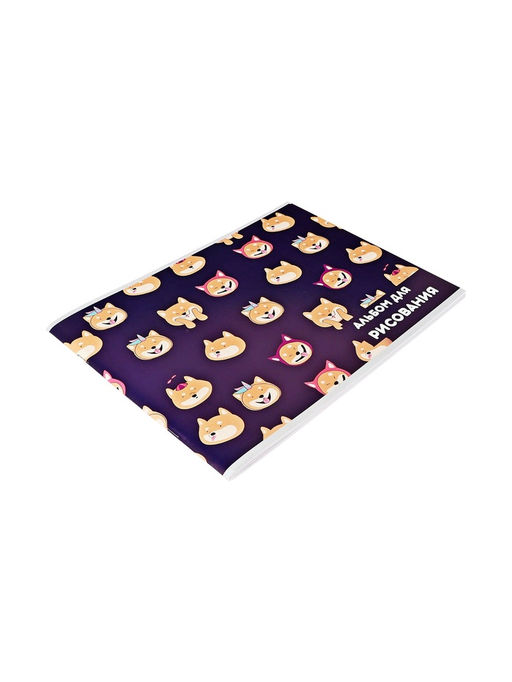 Цена за 3 шт. Альбом для рисования Calligrata «Веселые корги» А4, 40 листов, на скрепке, плотность листов 100 г/м², обложка из мелованного картона