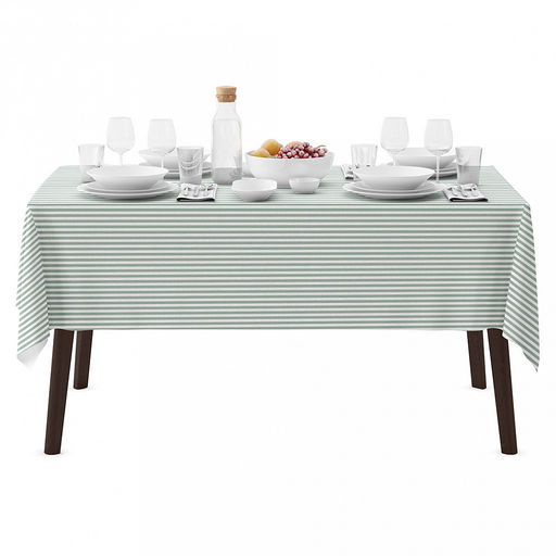 Скатерть 145х145см "Виши" полоса, длина стола до 110см, на 4 персоны, рогожка, хлопок "Премиум" 186г/м2, упаковка классическая 28х41см, "Домашняя мода" (Россия)