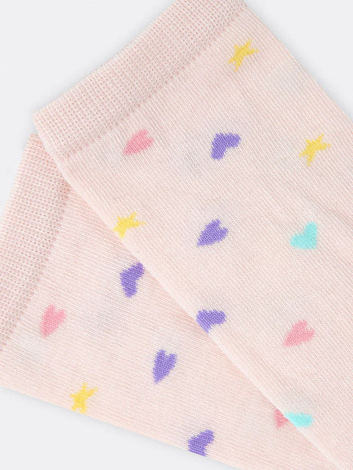 Цена за 5 пар! Высокие детские носки темно-синего цвета с сердечками и звездочками - Mark formelle фото 8