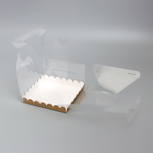 PVC Коробка для торта, прозрачная, 20×20×15 см