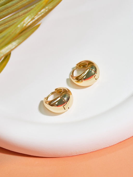 Серьги металл «Эфир» полукруг, цвет золото