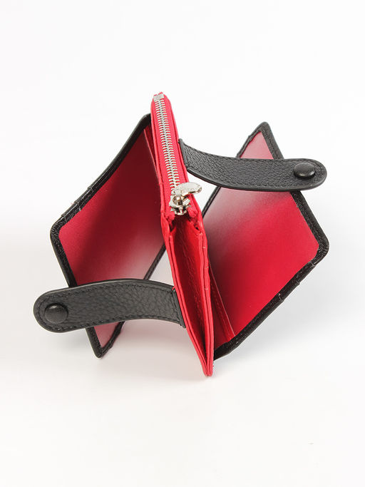 LACCOMA кредитница LA-6525-черный-красный натуральная кожа  фото 4