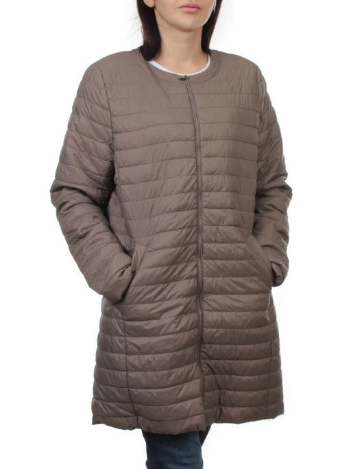 K-528 GRAY BEIGE Куртка демисезонная стеганая женская (70 гр. холлофайбер)