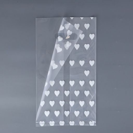 Цена за 20 шт. Пакет полиэтиленовый квадратный с вырубной ручкой, упаковка, "Сердечки", 17х33+17см ± 5% 60 мкм