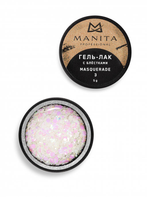 Manita Professional Гель-лак для ногтей с блёстками / Masquerade №03, 5 г