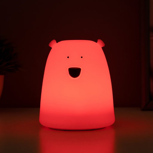 Фигурка светящаяся RISALUX «Антистресс мякиш мишка», LED-ночник, RGB, от батареек 3×ААА, 9×9×10.5 см