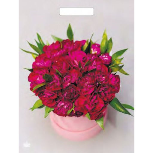 Цена за 50 шт. Пакет «Букет пионов», полиэтиленовый, с вырубной ручкой, 31×40 см, 60 мкм