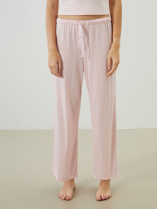 Beli Lastikli Puantiyeli Kad?n Pijama Alt?