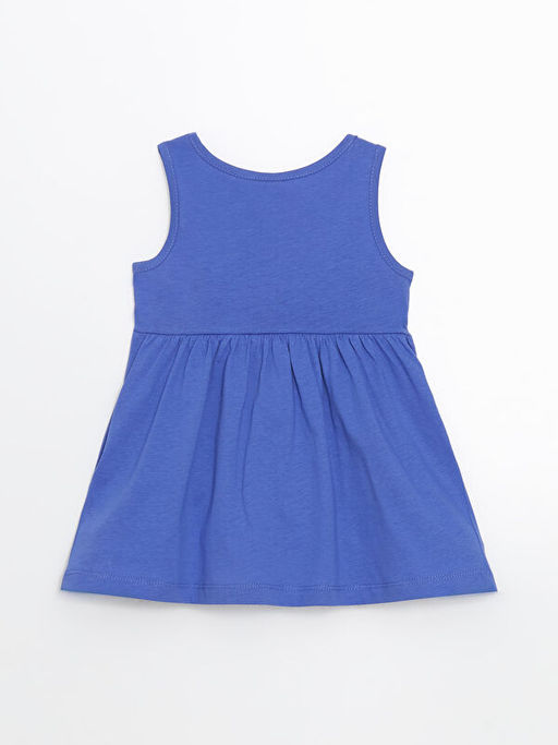 Bisiklet Yaka Bask?l? K?z ?ocuk Elbise