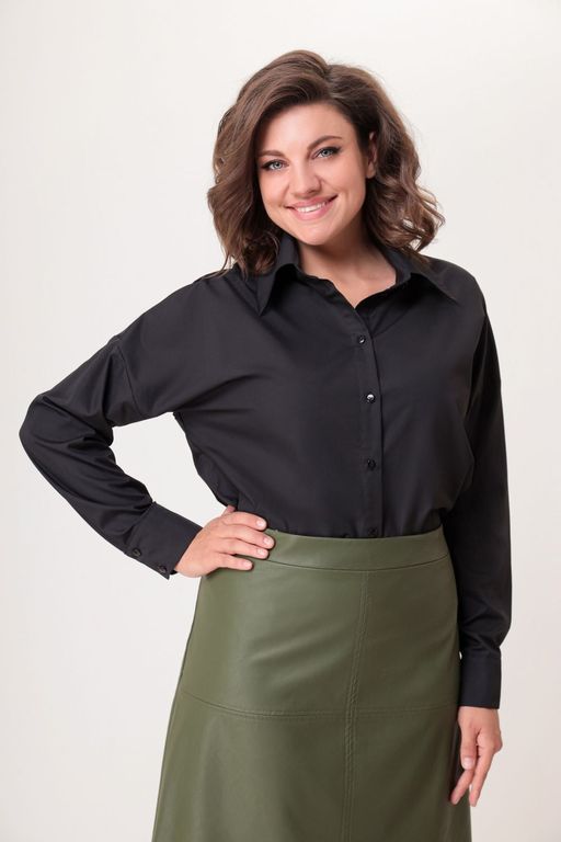 Блуза Swallow 803.2 черный+серебряный узор фото 201