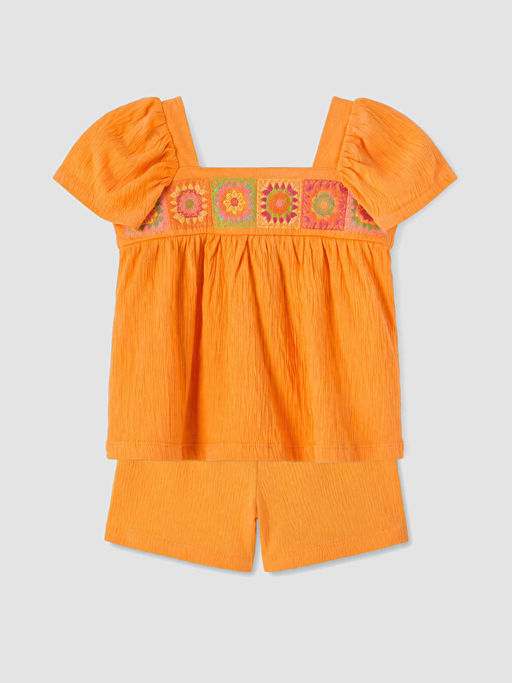 Nak??l? K?z ?ocuk Bluz ve ?ort Tak?m