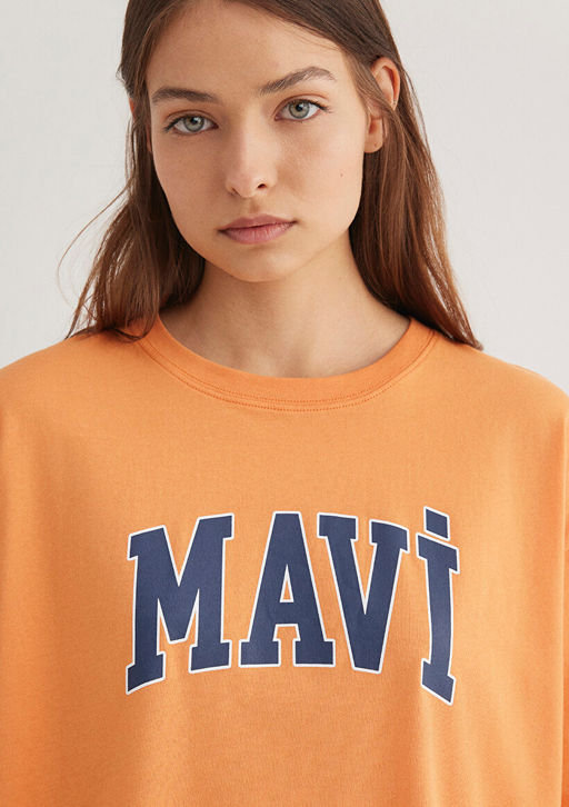 Mavi Logo Bask?l? Turuncu Tisort  фото 5