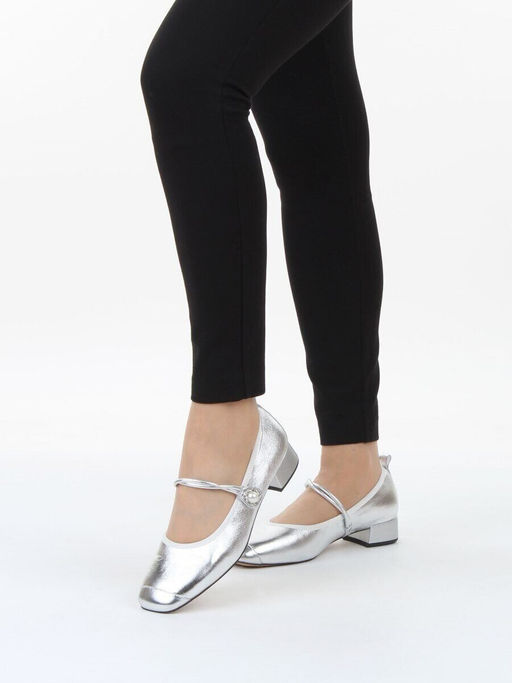 06-B69A-121C GREY/SILVER Туфли женские (натуральная кожа)