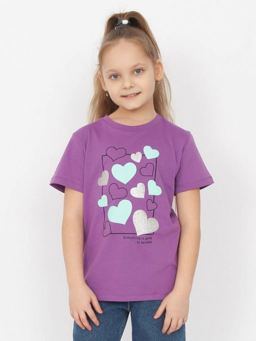 CRB wear/HSJG 63845-44 Футболка для девочки,фиолетовый/Ex.Cherubino