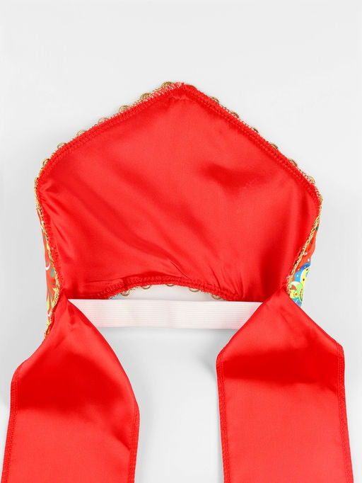 Кокошник карнавальный Народные узоры, красный