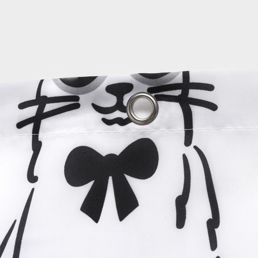 Штора для ванны Доляна Cats, 180×180 см, полиэстер, белая