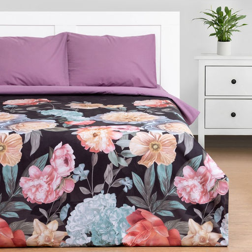 Постельное бельё Этель 1.5сп Flowers 143х215 см, 150х214 см, 50х70 см-2 шт, поплин, 125 г/м2  фото 8