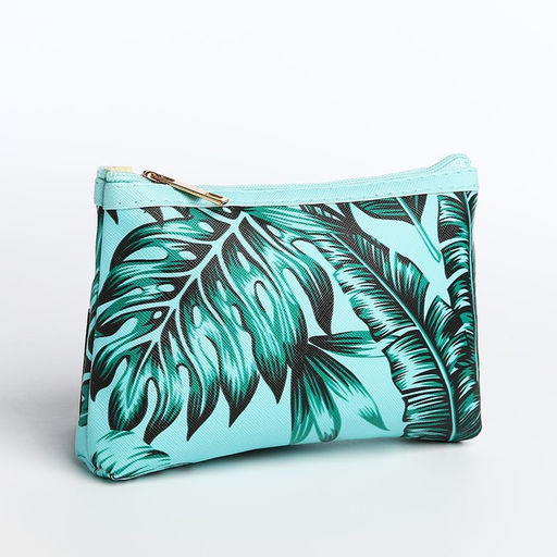 Набор косметичек 2 в 1 на молниях, цвет зелёный - Simaland фото 2