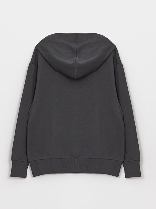 Bask?l? Uzun Kollu Erkek ?ocuk Hoodie - Waikiki фото 2