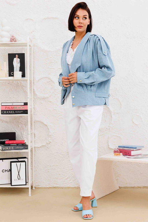 Жакет AURA 2157-164 сетло-голубой деним