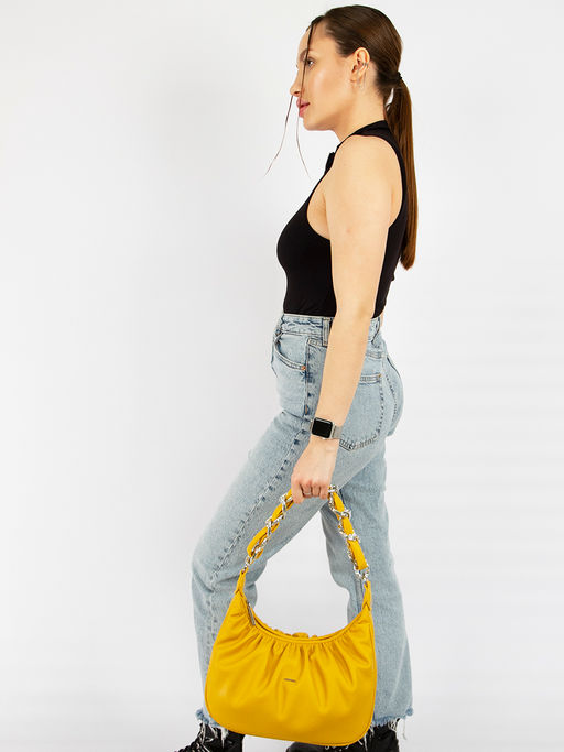 LACCOMA сумка Долорес-Ф826-желтый эко кожа хлопок фото 2