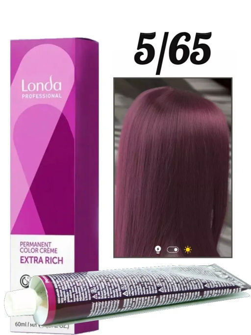 Стойкая краска 5/65 светлый шатен фиолетово-красный LondaColor