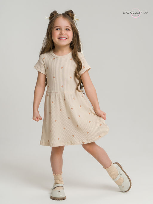 Платье Лето лапша кофейные сердечки