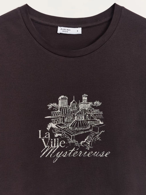 Футболка из хлопка с принтом ZR2605013422-27 / Zarina