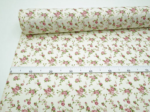 Сатин Кружевные розочки цв.шампань, ш.1.6м, хлопок-100%, 110гр/м.кв - Купава фото 7