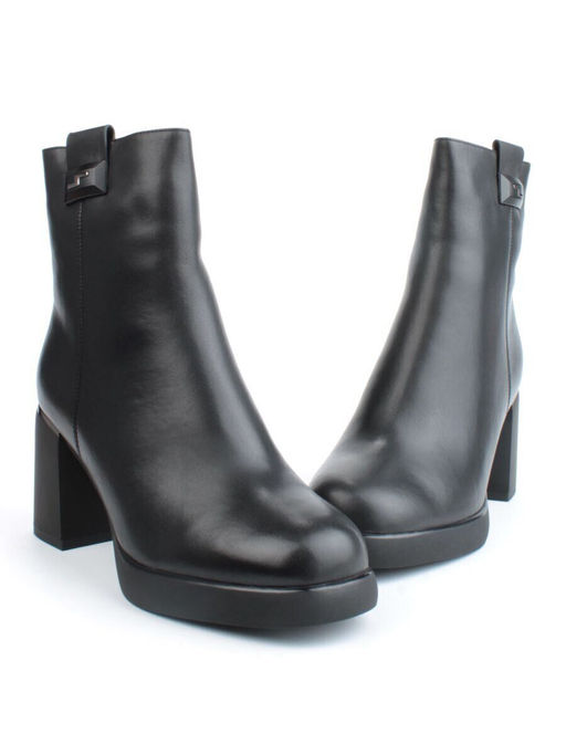 04-M3-2271 BLACK Ботильоны зимние женские (натуральная кожа, натуральный мех)