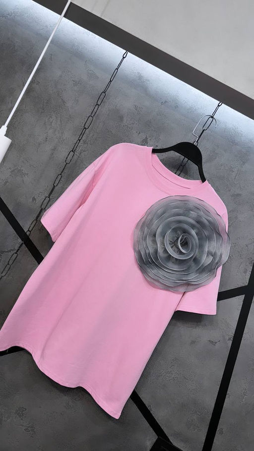Футболки в стиле Оверсайз с 3D цветком - Ksa фото 7