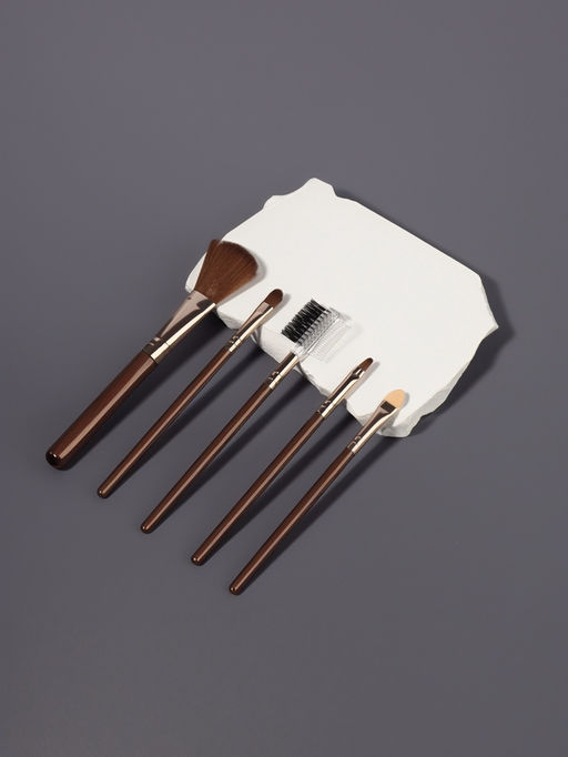 Набор кистей для макияжа PASTEL BLUSH, 5 шт., тёмно-коричневый