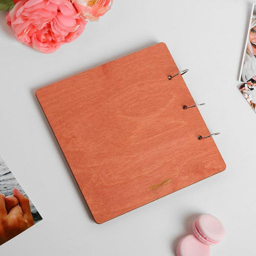 Книга пожеланий в деревянной обложке Цветы - Долго и счастливо фото 5