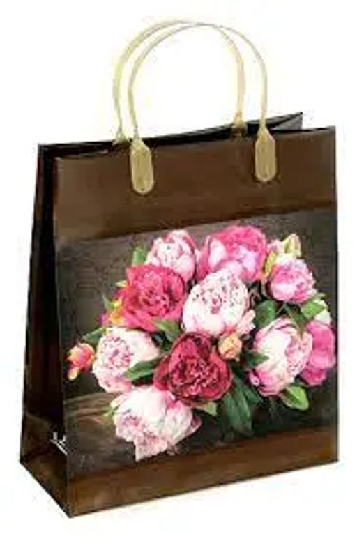 9033 Сумка пластик. BAS 117 (26*23см) маленькая, Букет *20