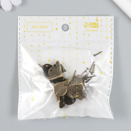 Уголок металл Треугольник набор 10 шт+гвозд. бронза 1,8х1,8 см - Арт узор фото 7