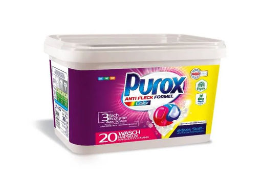 Капсулы для стирки Purox Color 20 шт по 18 гр (ведёрко)  фото 2