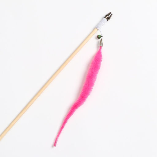 Дразнилка - удочка Веселый червячок на деревянной палочке, микс цветов - Пижон фото 2