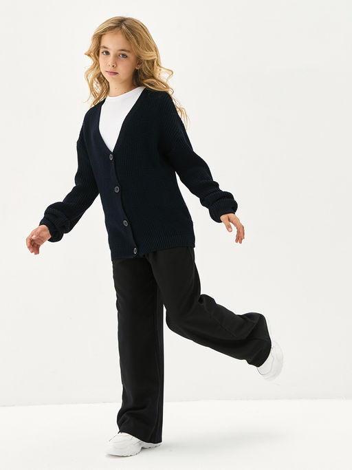 Темно-синий вязаный кардиган для девочки - Kogankids фото 12