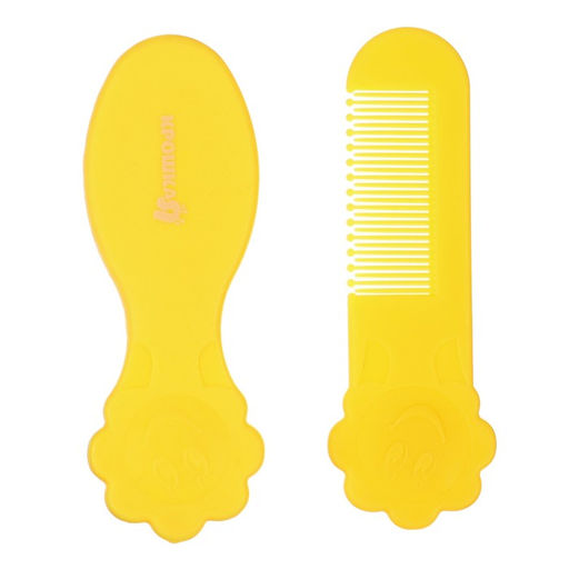 Набор для ухода за волосами: расческа и щетка Цветочек, цвет желтый - Крошка я фото 3