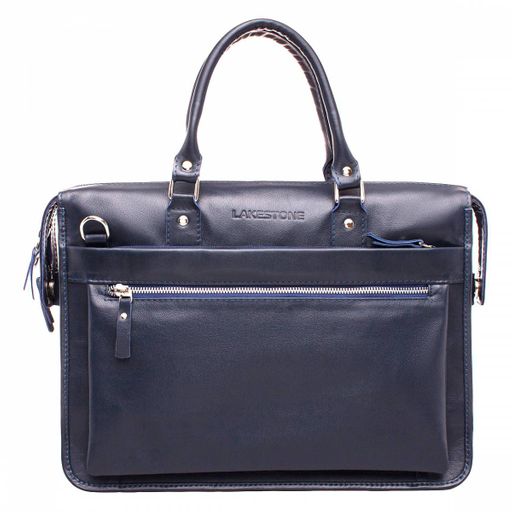 Кожаная деловая сумка для ноутбука Halston Black - Lakestone фото 2