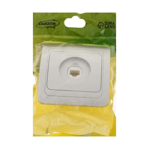 Розетка компьютерная Luazon Lighting «Орион», скрытая, IP20, одноместная, серебристая