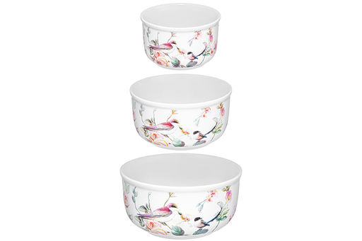 Набор 3 салат. 1 л 16*16*8+500 мл 13,5*13,5*7+300 мл 10,5*10,5*6,5 см Певчие птички с крышк. NEW B - Elan gallery фото 6