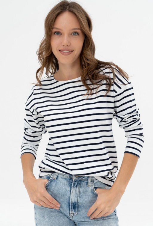 Джемпер женский 484L3-WB белый/полоска - Solo mio фото 10