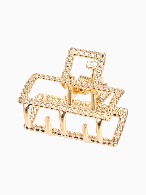 Цена за 6 шт. Крабик для волос «Эмма», прямой, 2.5 см, золото