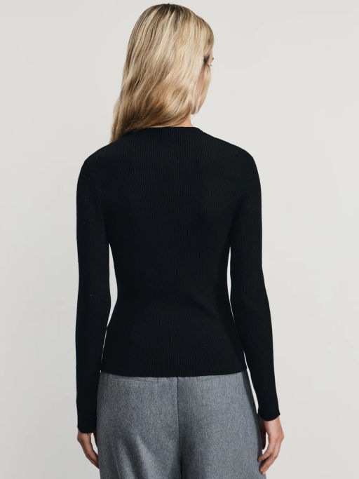 Вязаный лонгслив со стразами / Zarina фото 5