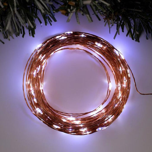 Гирлянда Нить 20 м роса, IP20, медная нить, 200 LED, свечение белое, 12 В