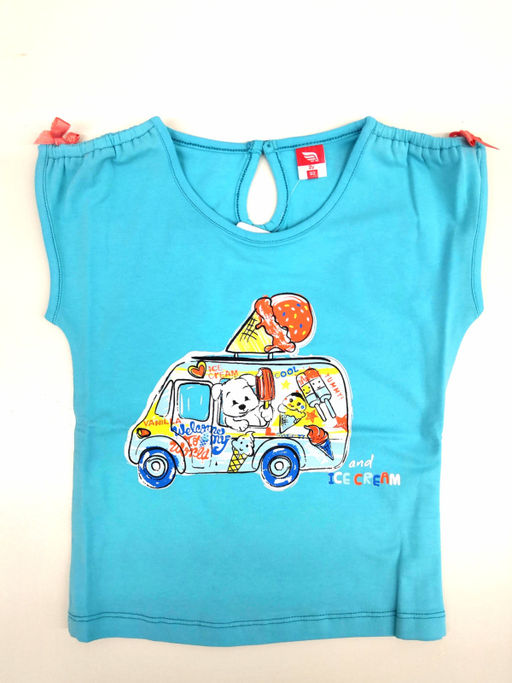 CRB wear/CSK 61321 Футболка для девочки, бирюзовый/Ex.Cherubino  фото 2